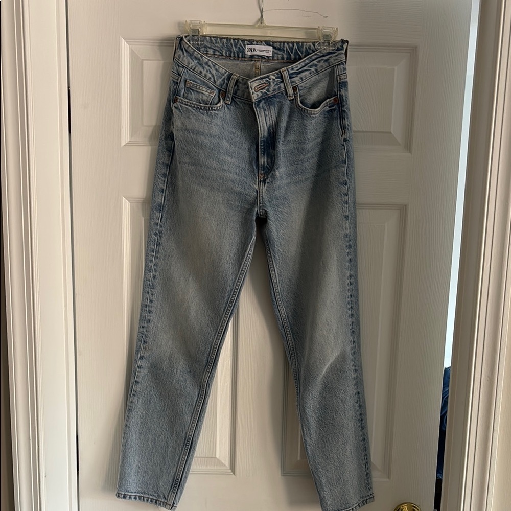 Zara Light Blue Straight Leg Denim Jeans